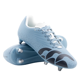 Canterbury Kids Stampede Groundbreak Team Soft Ground Rugby Boots Mountain Spring Blue - Front View