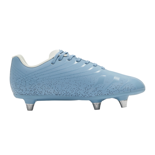 Canterbury Kids Stampede Groundbreak Team Soft Ground Rugby Boots Mountain Spring Grey - Instep View