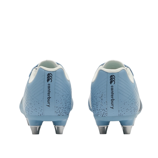 Canterbury Kids Stampede Groundbreak Team Soft Ground Rugby Boots Mountain Spring Grey - Back View