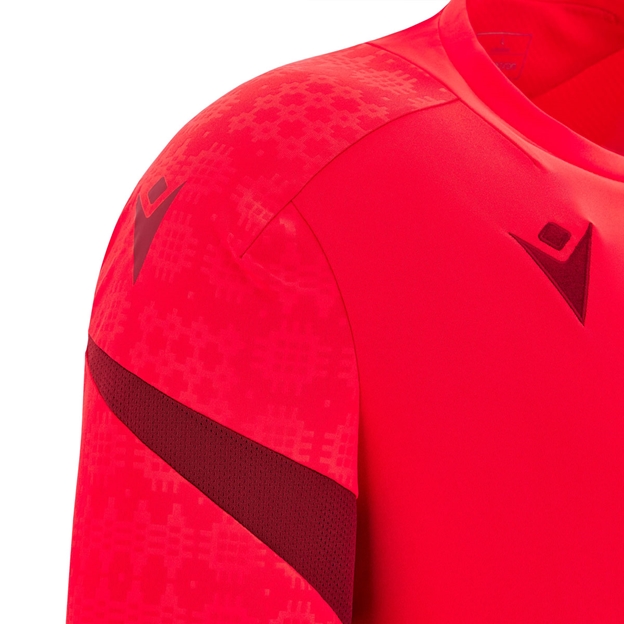 Wales Mens Training Rugby Shirt 25/26 Red - Macron Logo