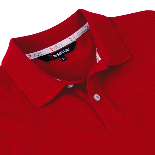 Hong Kong 1886 Heritage Polo Shirt Red - Collar Close-up