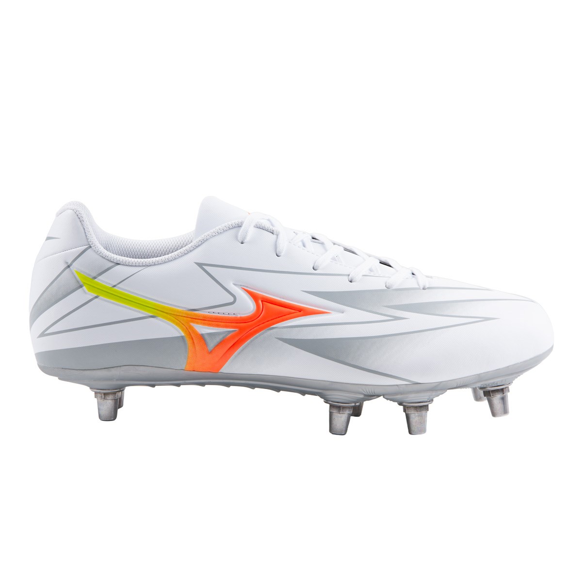 Mizuno Adults Waitangi Club Firm Ground Rugby Boots Prism White - Front View