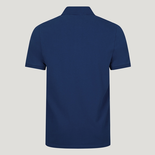 USA 1874 Adults Classic Cotton Polo Shirt Navy - Back View