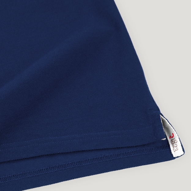 USA 1874 Adults Classic Cotton Polo Shirt Navy - Hem Close-up