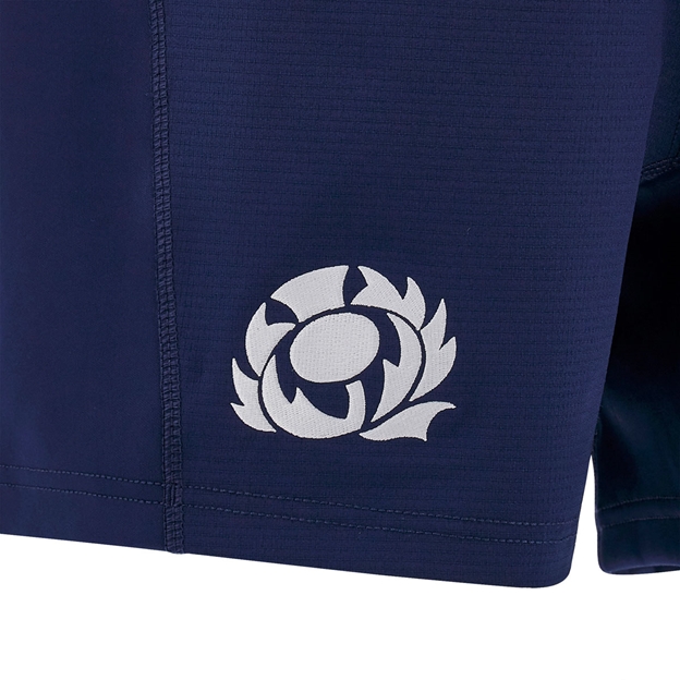 Scotland Mens Training Rugby Shorts 26/27 Navy - SRU Thistle Close-up