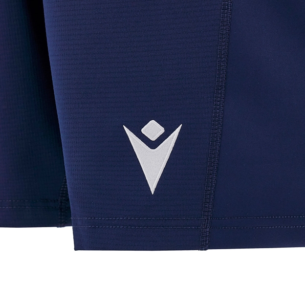 Scotland Mens Training Rugby Shorts 26/27 Navy - Macron Logo Close-up
