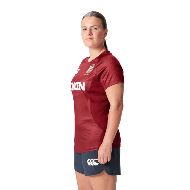 British and Irish Lions Womens Superlight T-Shirt Red - Model Walking