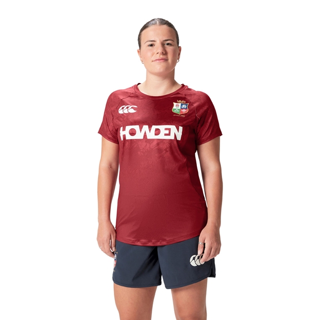 British and Irish Lions Womens Superlight T-Shirt Red - Model Front