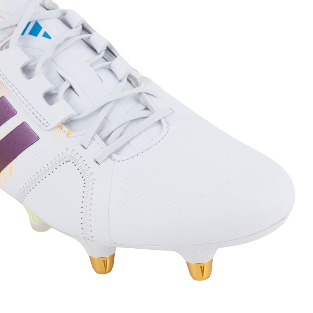 adidas Adults RS15 Avaglide Soft Ground Rugby Boots White - Toe Close-up
