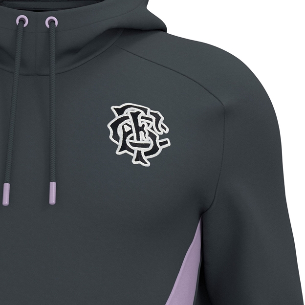 Barbarians Kids Travel Hoodie 25/26 Grey/Lilac - Embroidery Close-up