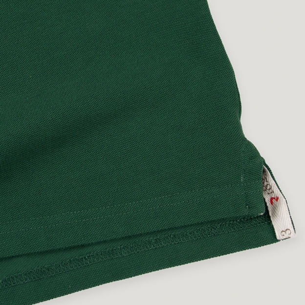 Ireland 1875 Heritage Pure Cotton Polo Bottle Green - Hem Close-up