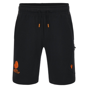 Rugby World Cup 2027 Mens Athleisure Light Bermuda Shorts - Black/Orange - Front