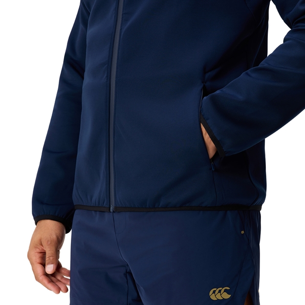 Canterbury Mens Everest Full Zip Hoodie Blue - Model Pocket Close