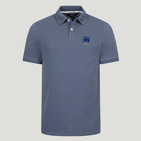 Hong Kong 1924 Heritage Pure Cotton Polo Petrol Blue - Front View