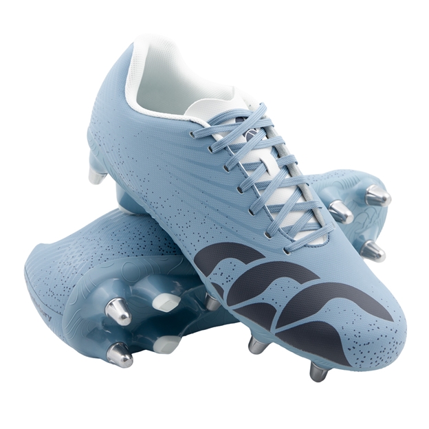 Canterbury Adults Stampede Groundbreak Team Soft Ground Rugby Boots - Mountain Spring Blue