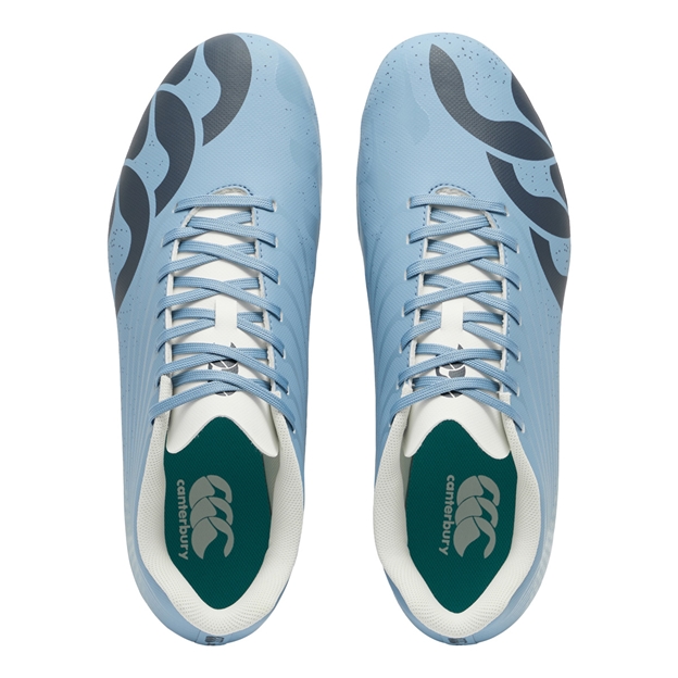 Canterbury Adults Stampede Groundbreak Team Soft Ground Rugby Boots Mountain Spring Grey - Top View