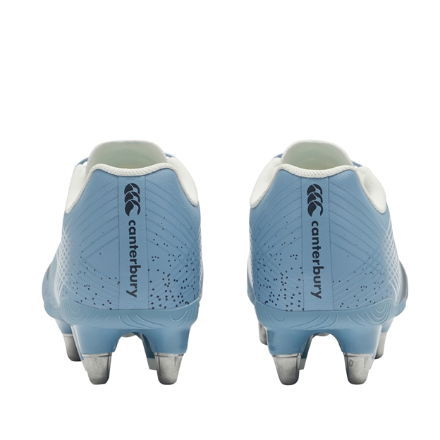 Canterbury Adults Stampede Groundbreak Team Soft Ground Rugby Boots Mountain Spring Grey - Back View