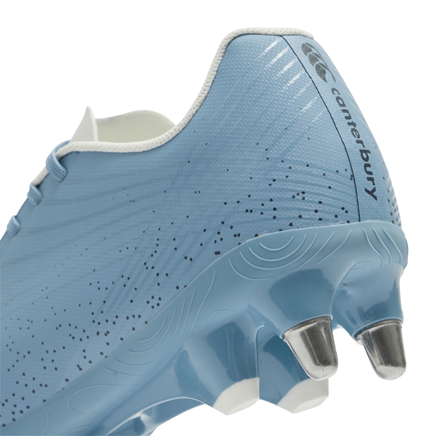 Canterbury Adults Stampede Groundbreak Team Soft Ground Rugby Boots Mountain Spring Grey - Heel View