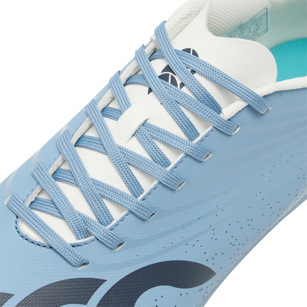 Canterbury Adults Stampede Groundbreak Team Soft Ground Rugby Boots Mountain Spring Grey - Lacing Close-up