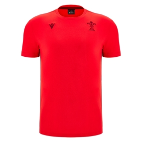 Wales Mens Travel Cotton T-Shirt 25/26 Red - Front