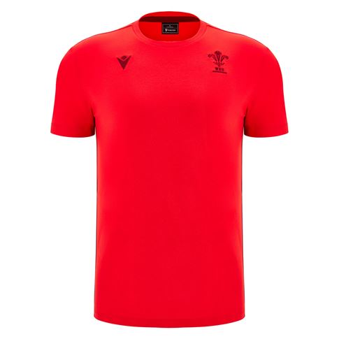 Wales Mens Travel Cotton T-Shirt 25/26 Red - Front