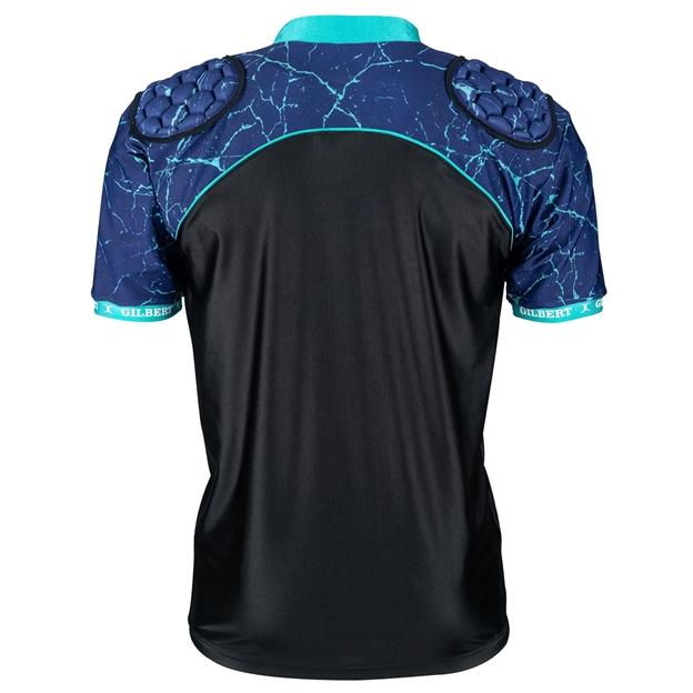 Gilbert Atomic V3 Body Armour Shoulder Pad Black/Blue - Back View