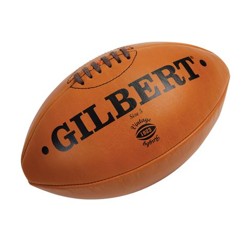 Gilbert Leather Vintage Rugby Ball Tan - Front View