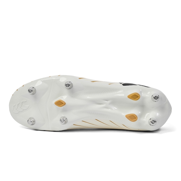 Canterbury Adults Speed Falcon Team Soft Ground Rugby Boots White - Soleplate