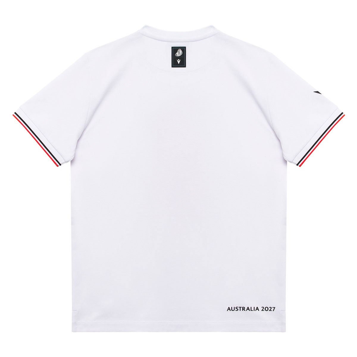 Rugby World Cup 2027 Kids Cotton T-Shirt - White/Orange - Front