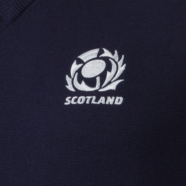 Scotland Mens Glenmuir Zip Neck Cotton Slipover Navy - SRU Thistle.jpg