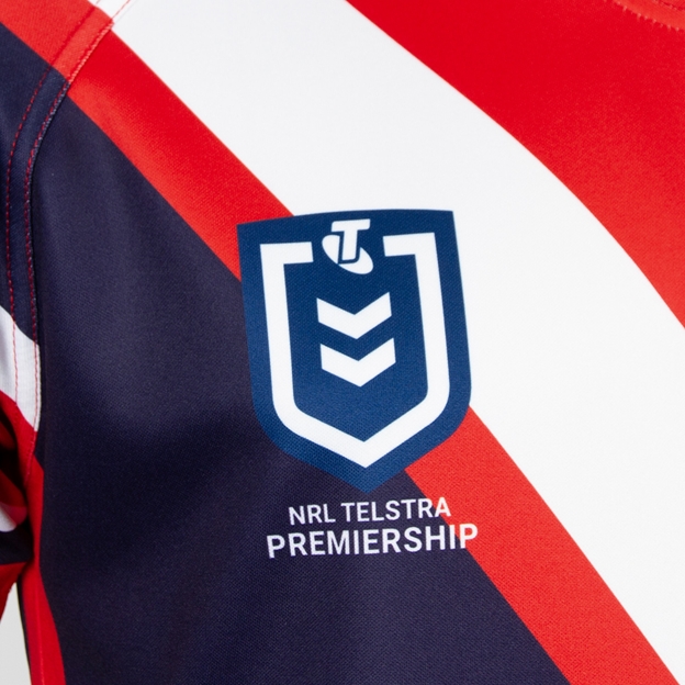 Sydney Roosters Kids Supporters Shirt 2026 Navy - NRL Logo Close-up