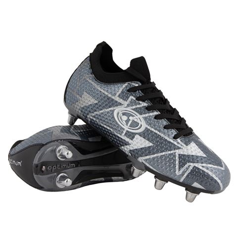 Optimum Adults Aztec Fly Knit Soft Ground Rugby Boot Ice Grey - Front View