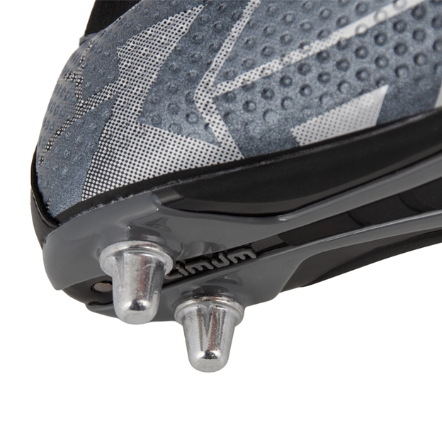 Optimum Adults Aztec Fly Knit Soft Ground Rugby Boot Ice Grey - Heel Close-up