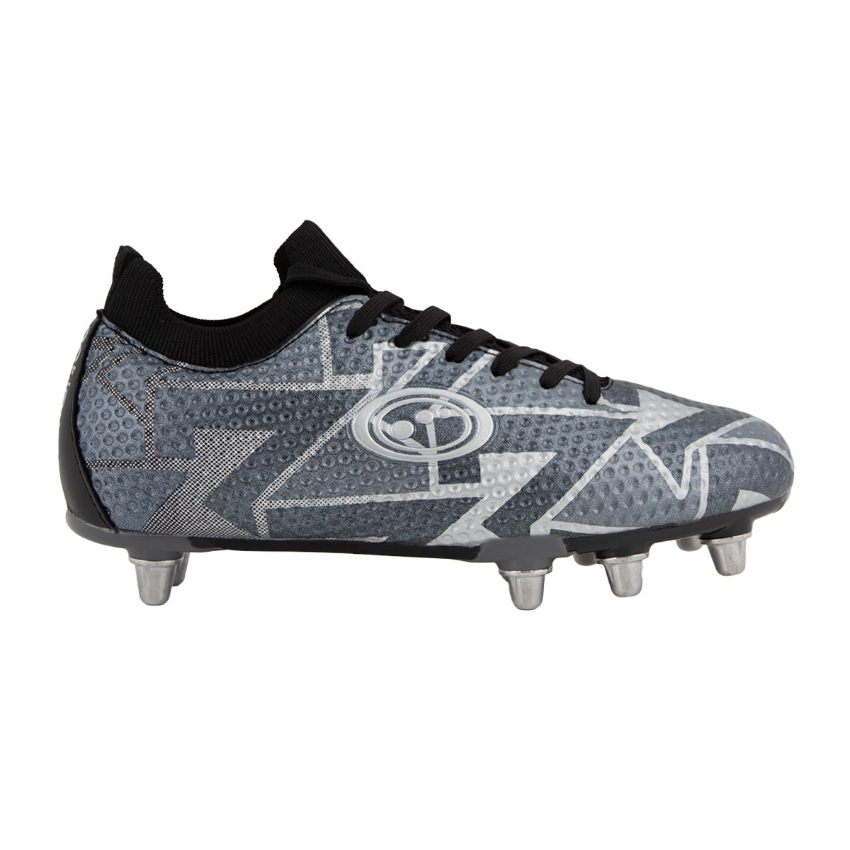 Optimum Adults Aztec Fly Knit Soft Ground Rugby Boot Ice Grey - Front View