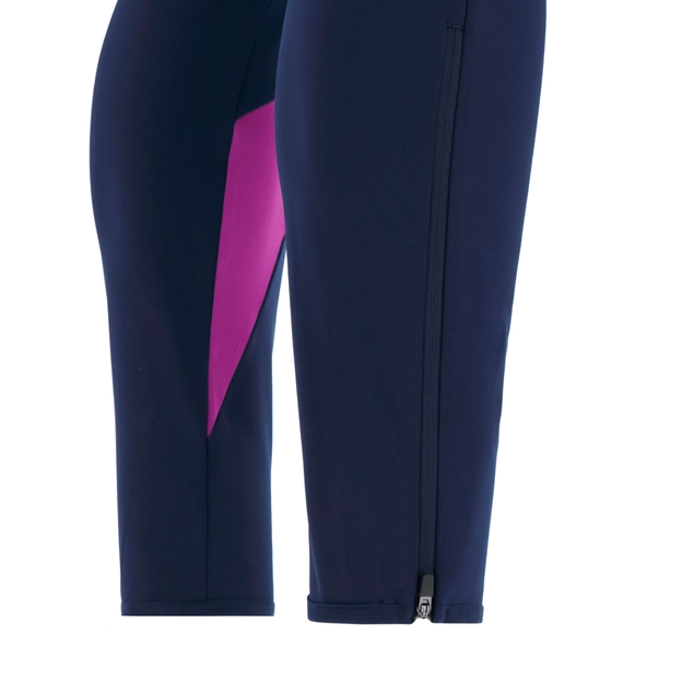 Scotland Mens Training Fitted Track Pants 25/26 Navy - Leg Zipper