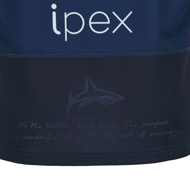 Sale Sharks Kids Home Rugby Shirt 26/27 Navy - Embossed Hem Close-up
