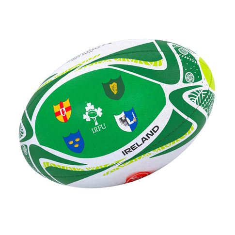 Rugby World Cup 2027 Gilbert Ireland Flag Rugby Ball - Front View