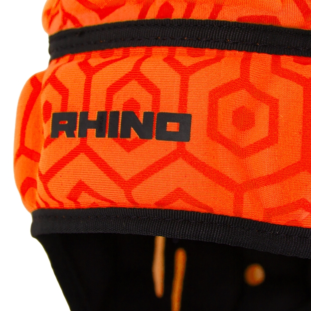 Rhino Adults Pro Headguard Orange - Logo Close-up
