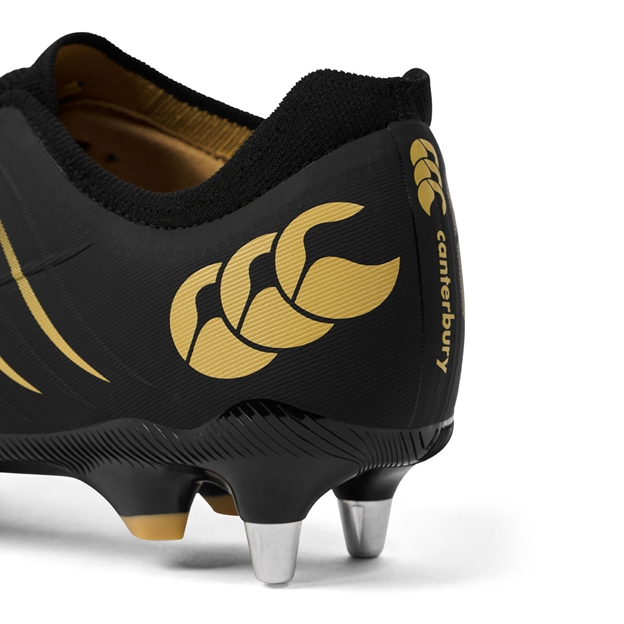 Canterbury Adults Phoenix 2.0 Pro Soft Ground Rugby Boots Black - Heel