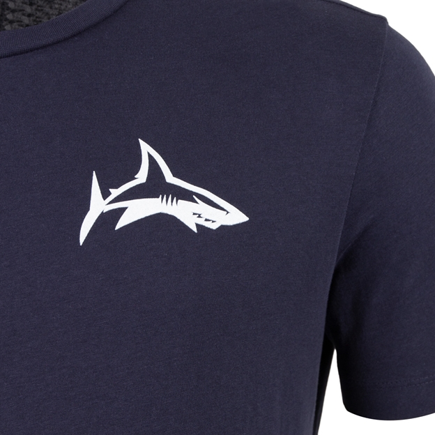 Sale Sharks Adults Travel Cotton T-Shirt 25/26 Navy - Sharks Logo