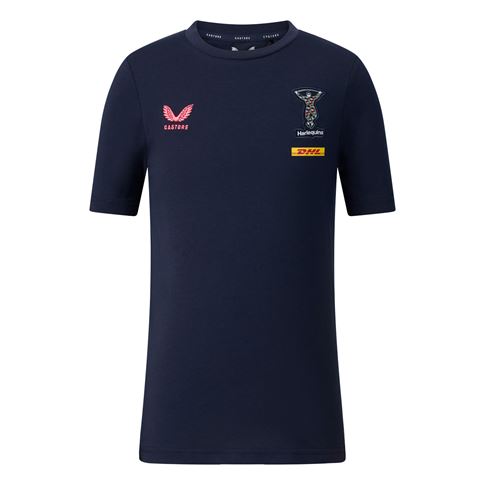 Harlequins Kids Off Pitch T-Shirt 26/27 Navy - Front View