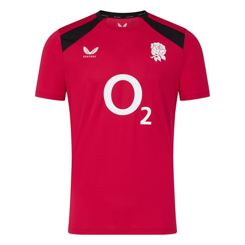 England Mens Performance T-Shirt 26/27 Persian Red - Front