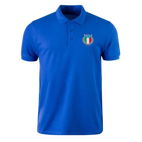Italy Mens Classic Polo Shirt Royal - Front View