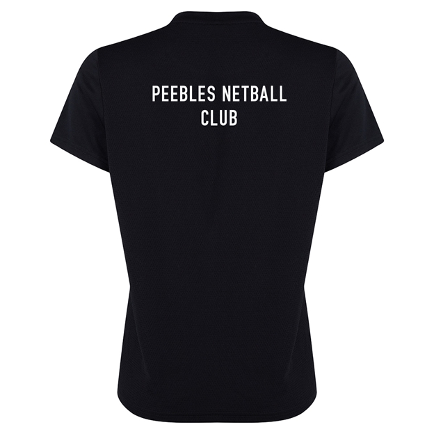 Peebles Netball Club Training T shirt Black - (Optional)