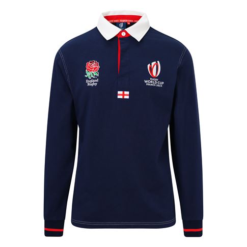 England X Rugby World Cup 2023 Mens Rugby Shirt Long Sleeve - Front