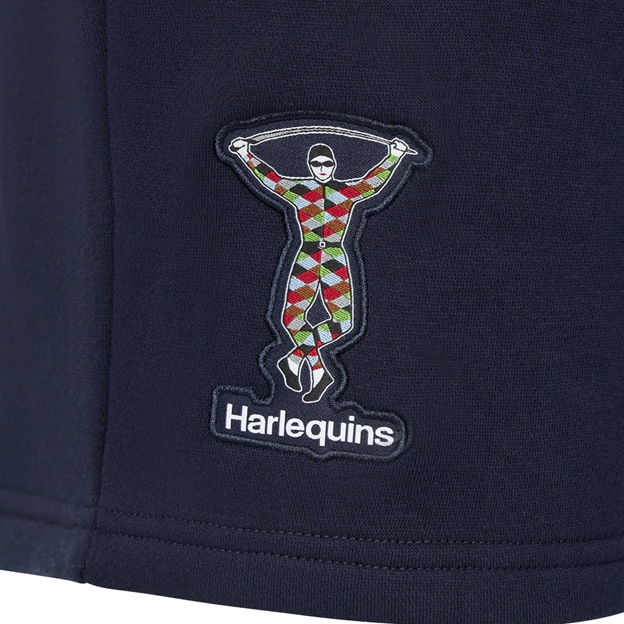 Harlequins Mens Off Pitch Shorts 26/27 Navy - Harlequin Patch Close-up