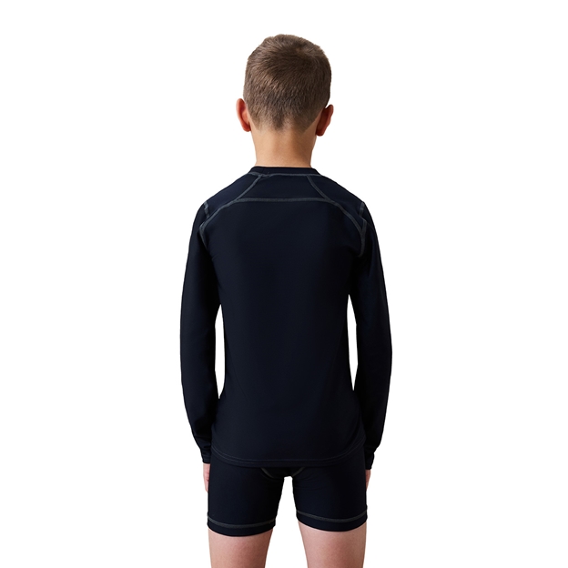 Canterbury Kids Baselayer Training Top Black/White - Model Back View