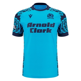 Scotland Mens Training Rugby Shirt 25/26 Neon/Sky - Front