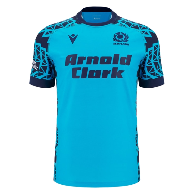 Scotland Mens Training Rugby Shirt 25/26 Neon/Sky - Front