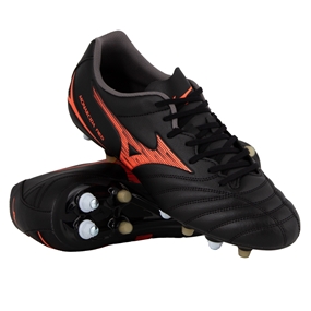 Mizuno Adults Monarcida Neo III Select MIX Soft Ground Rugby Boots Bright Black - Front View